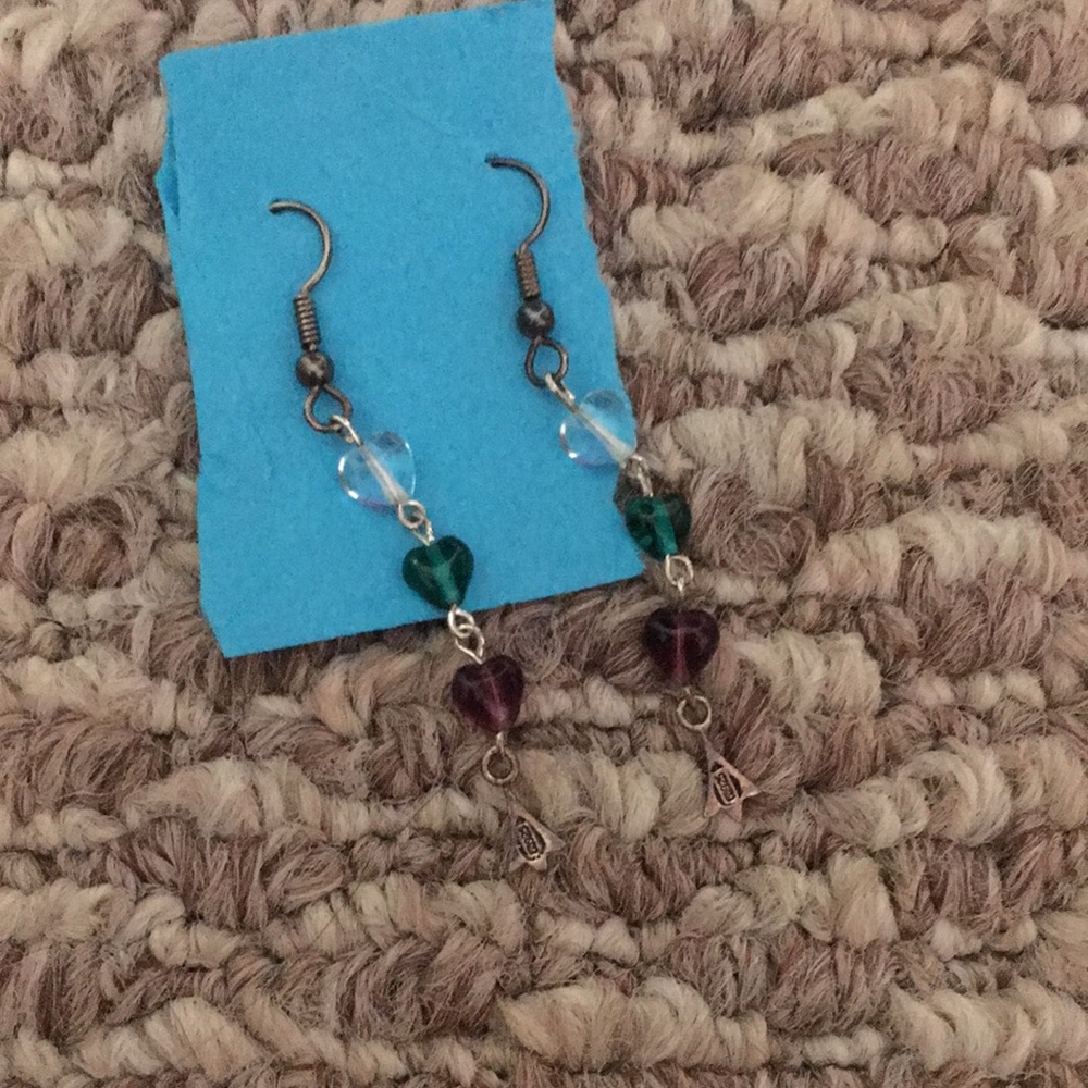 White purple and blue heart 💜 earrings!